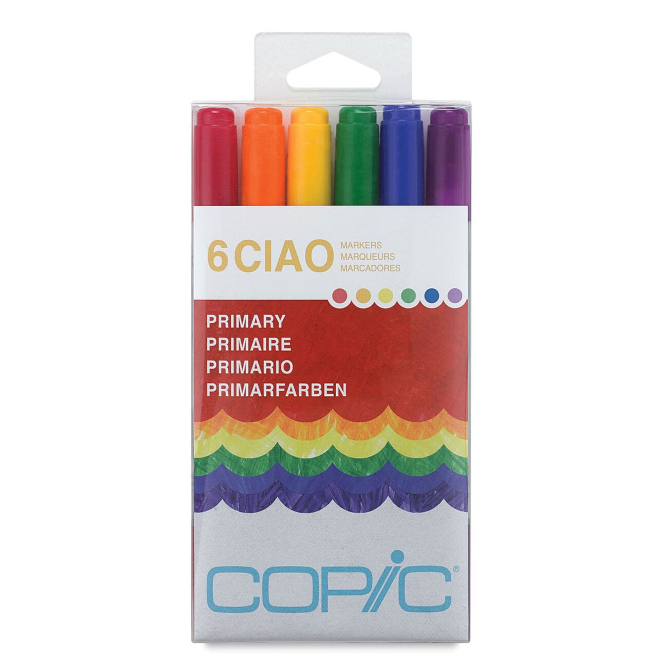 Copic Ciao Double Ended Marker Set - Set of 6, Primary Colors